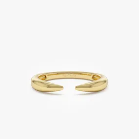 14K Open Claw Cuff Ring For Women