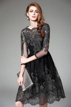 3/4 Sleeve Lace Dress