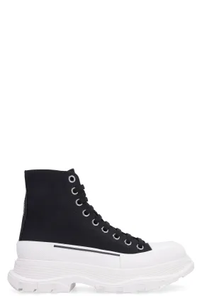 ALEXANDER MCQUEEN Chunky Sole Canvas Sneakers for Women in Black