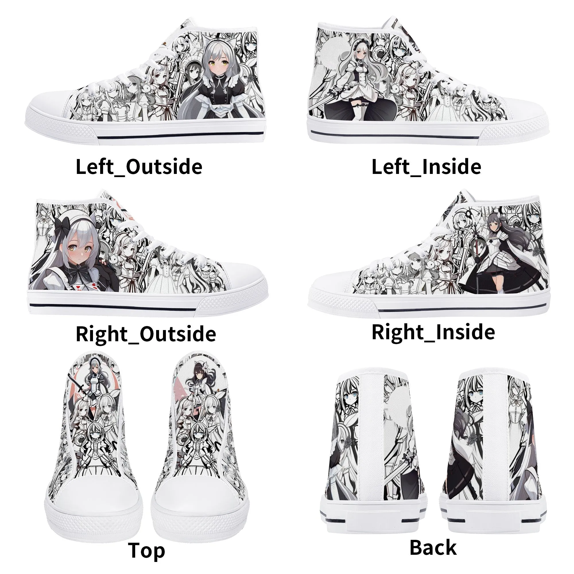 Anime Pattern Collection - Mens Classic High Top Canvas Shoes