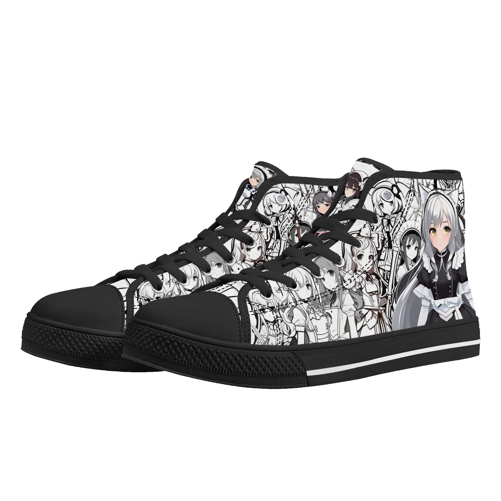 Anime Pattern Collection - Mens Classic High Top Canvas Shoes