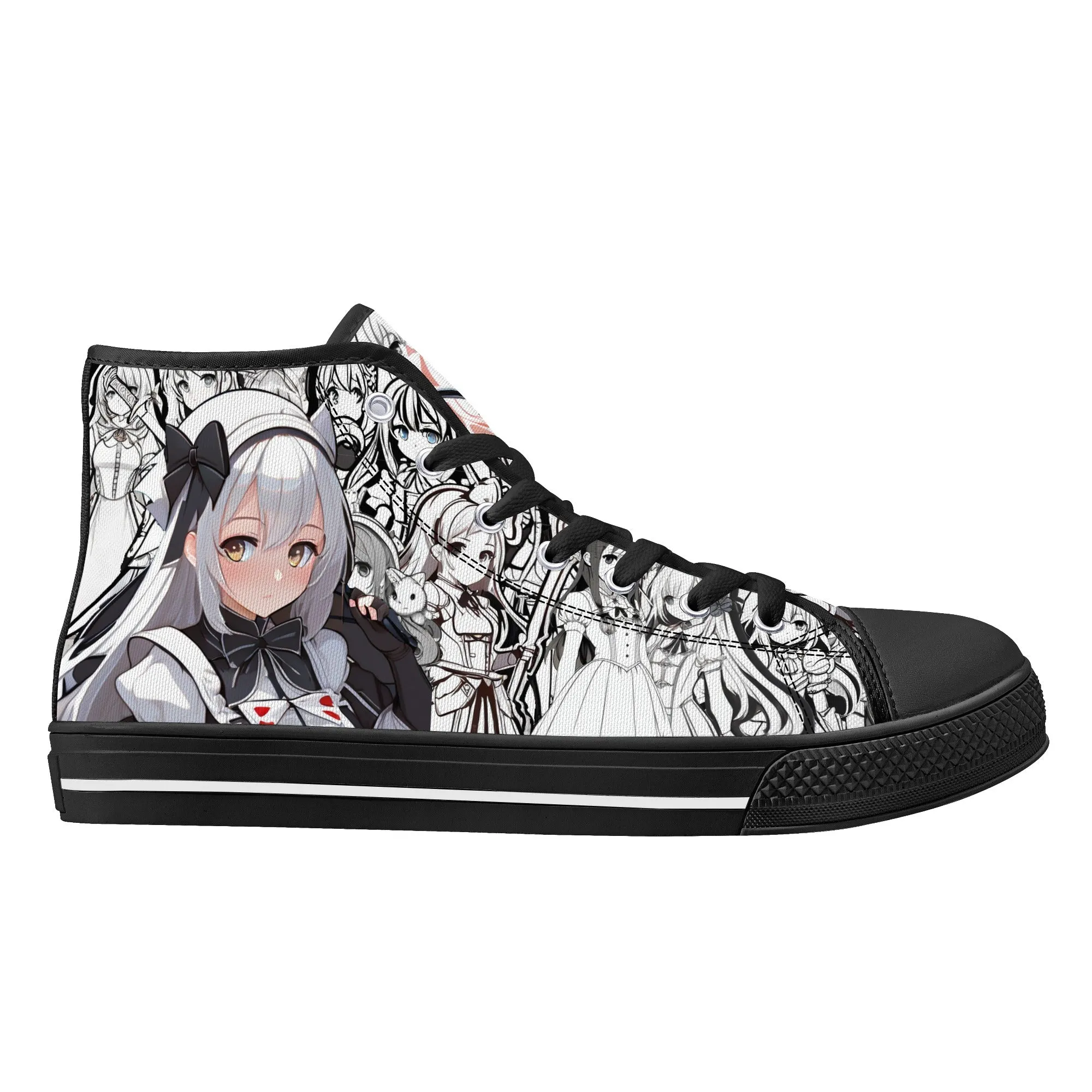 Anime Pattern Collection - Mens Classic High Top Canvas Shoes