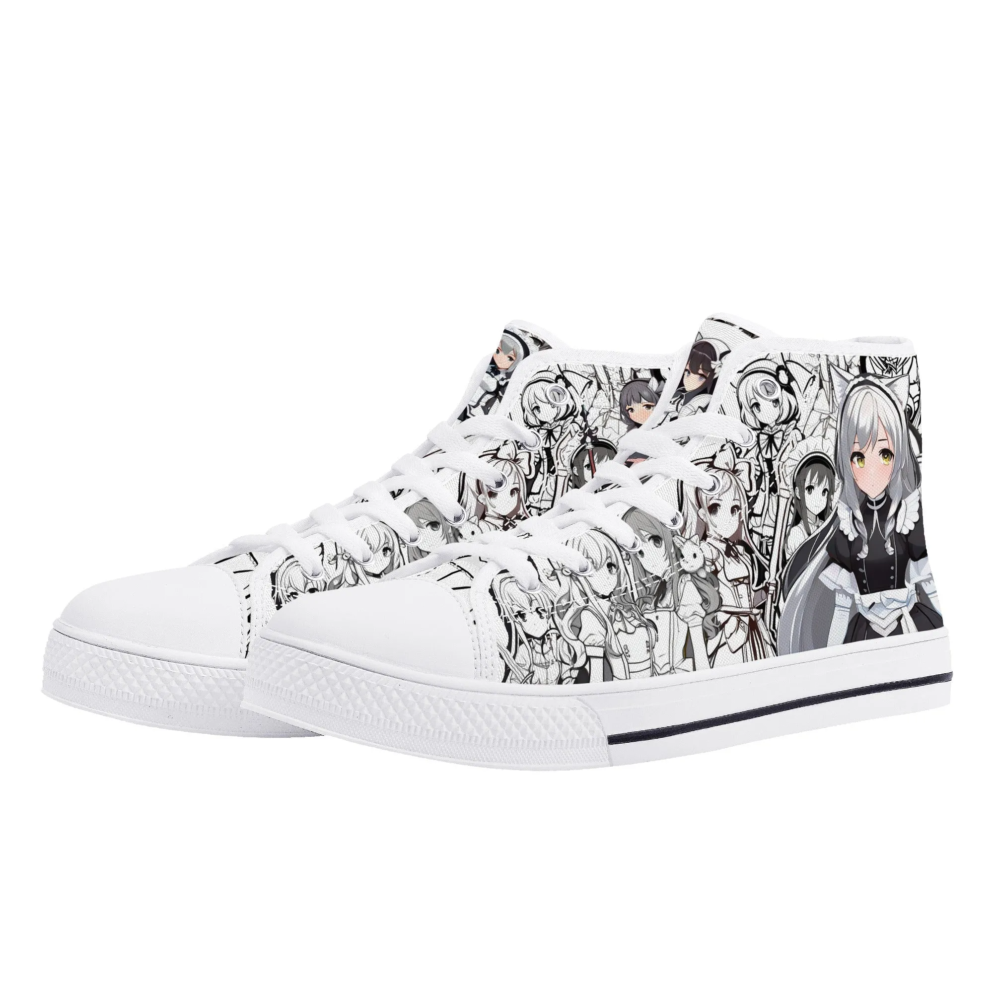 Anime Pattern Collection - Mens Classic High Top Canvas Shoes