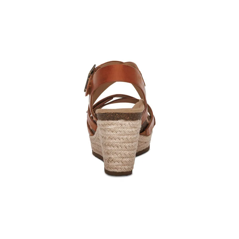 Anna Strappy Espadrille Wedge Sandal in Cognac