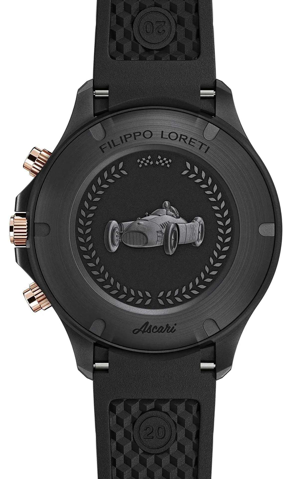 Ascari Black Rose Gold Rubber