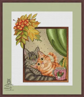 Autumn cats - PDF Cross Stitch Pattern