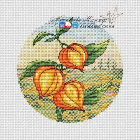 Autumn Circles. Physalis - PDF Cross Stitch Pattern