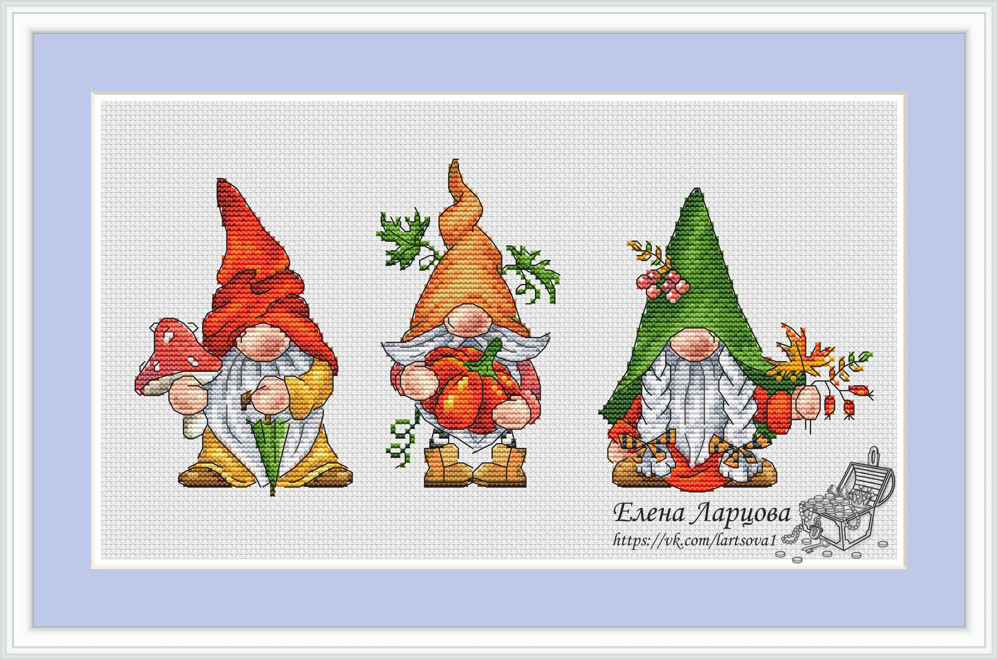 Autumn Dwarfs - PDF Cross Stitch Pattern