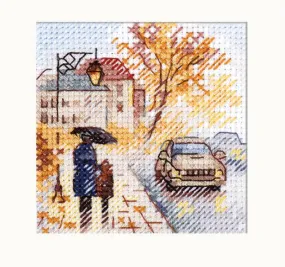 Autumn in the city. Wet boulevard  0-218 Cross-stitch kit