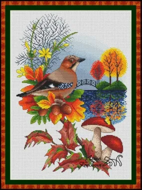 Autumn jay - PDF Cross Stitch Pattern