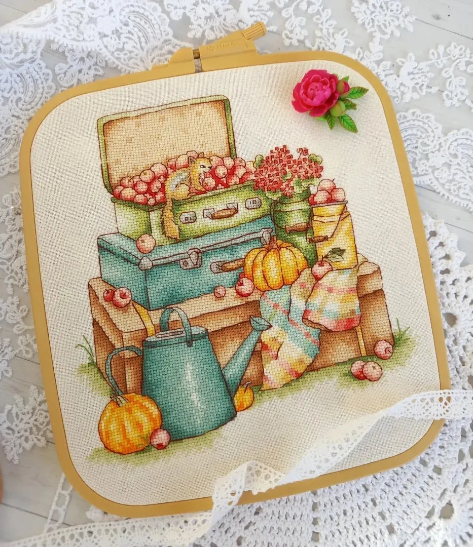 Autumn suitcases - PDF Cross Stitch Pattern