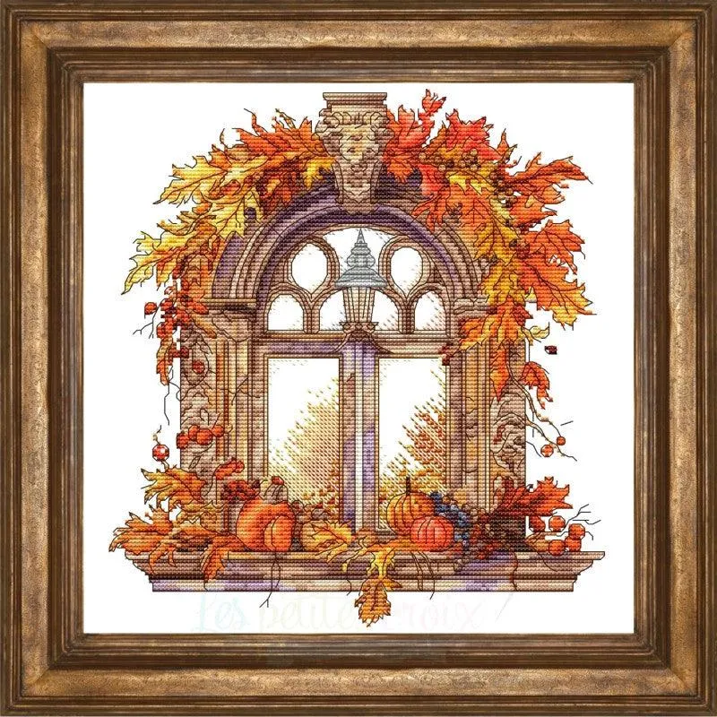 Autumn Window - PDF Cross Stitch Pattern