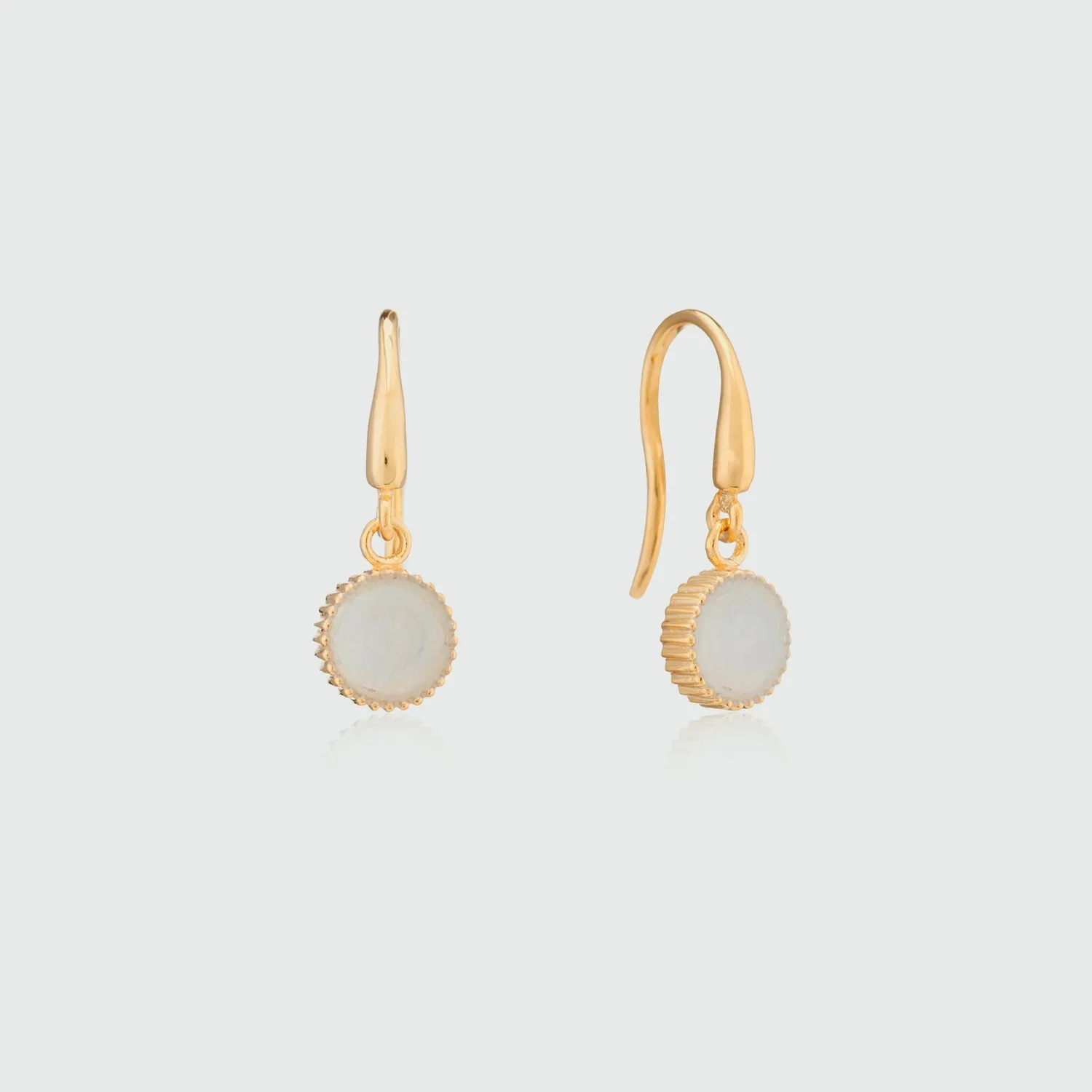 Barcelona June Moonstone Birthstone Hook Earrings