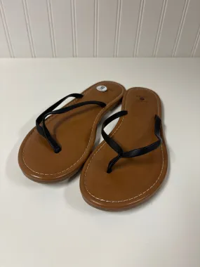 Black Sandals Flip Flops Shade & Shore, Size 8