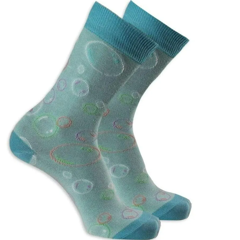 Bubble Blue Crew Sock