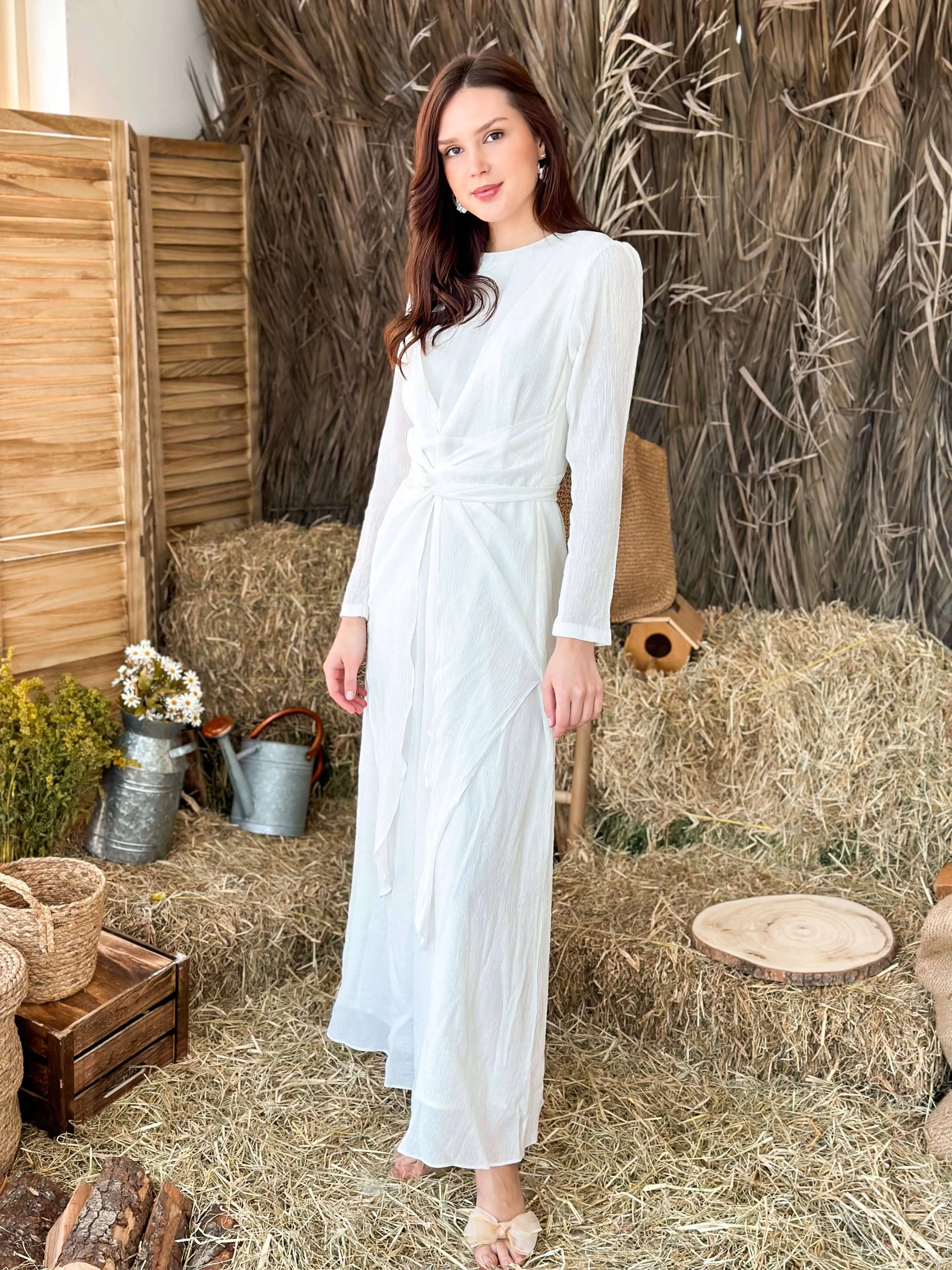 Classic White Wrap Dress