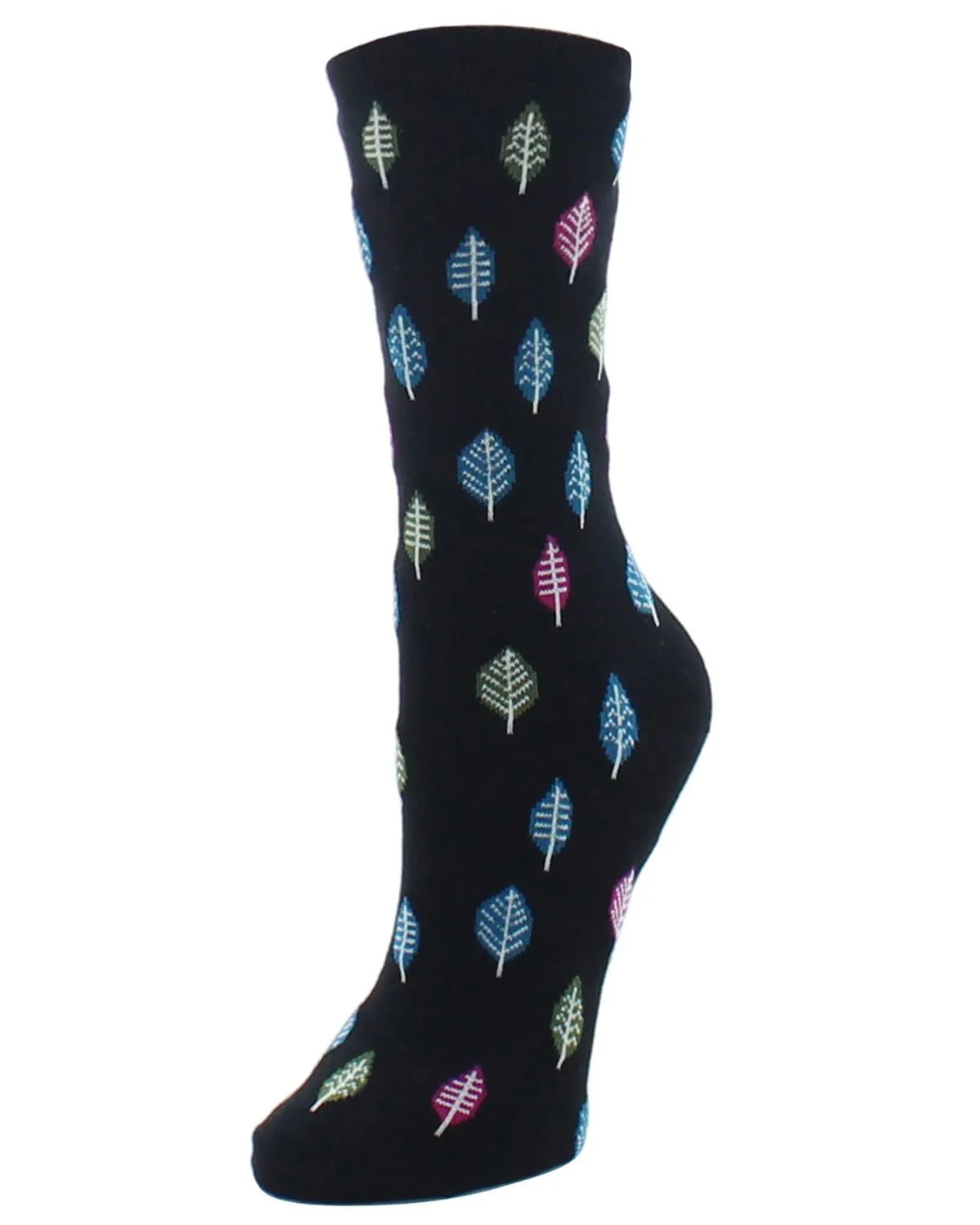 Colorful Leaves Bamboo Blend Crew Socks