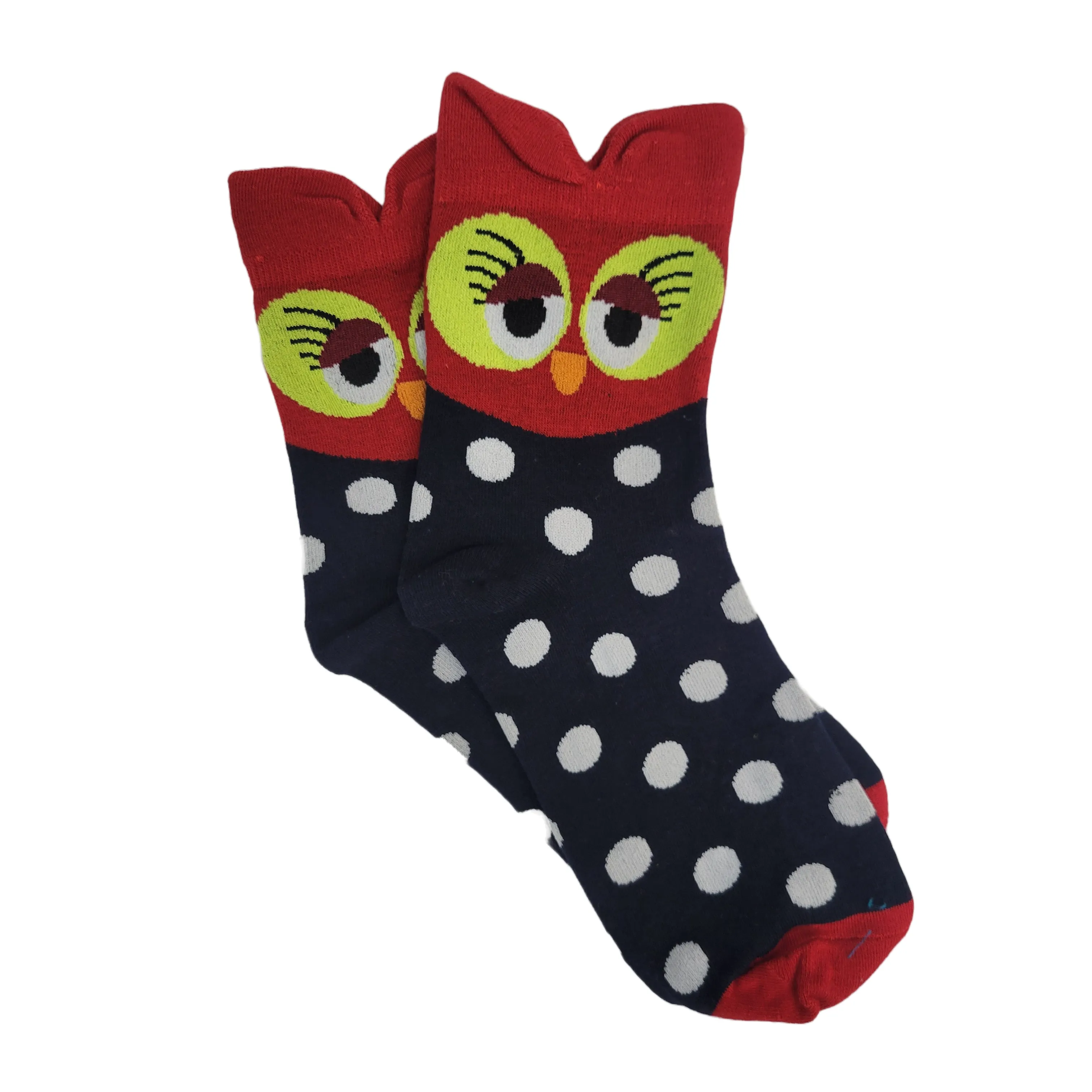 Colorful Owl Crew Socks (Adult Medium - Women's Shoe Sizes 5-10)