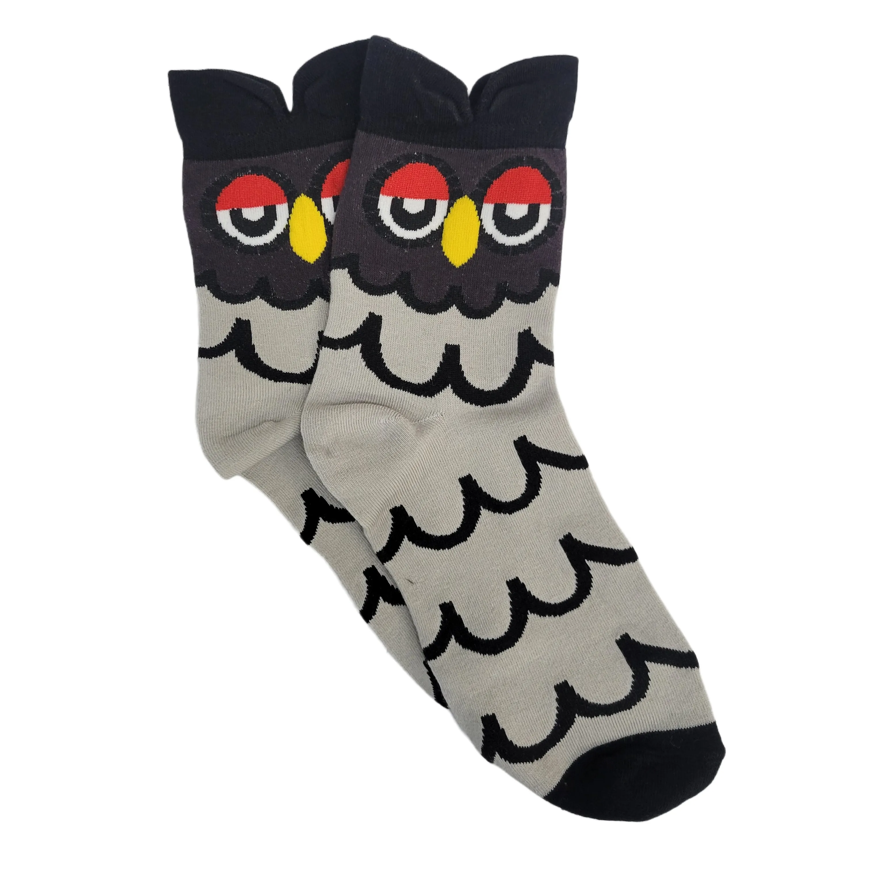 Colorful Owl Crew Socks (Adult Medium - Women's Shoe Sizes 5-10)