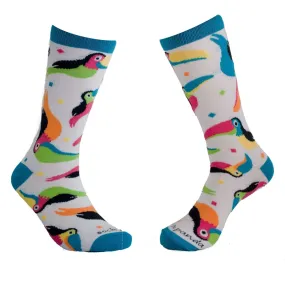 Colorful Toucan Pattern Socks for Tweens