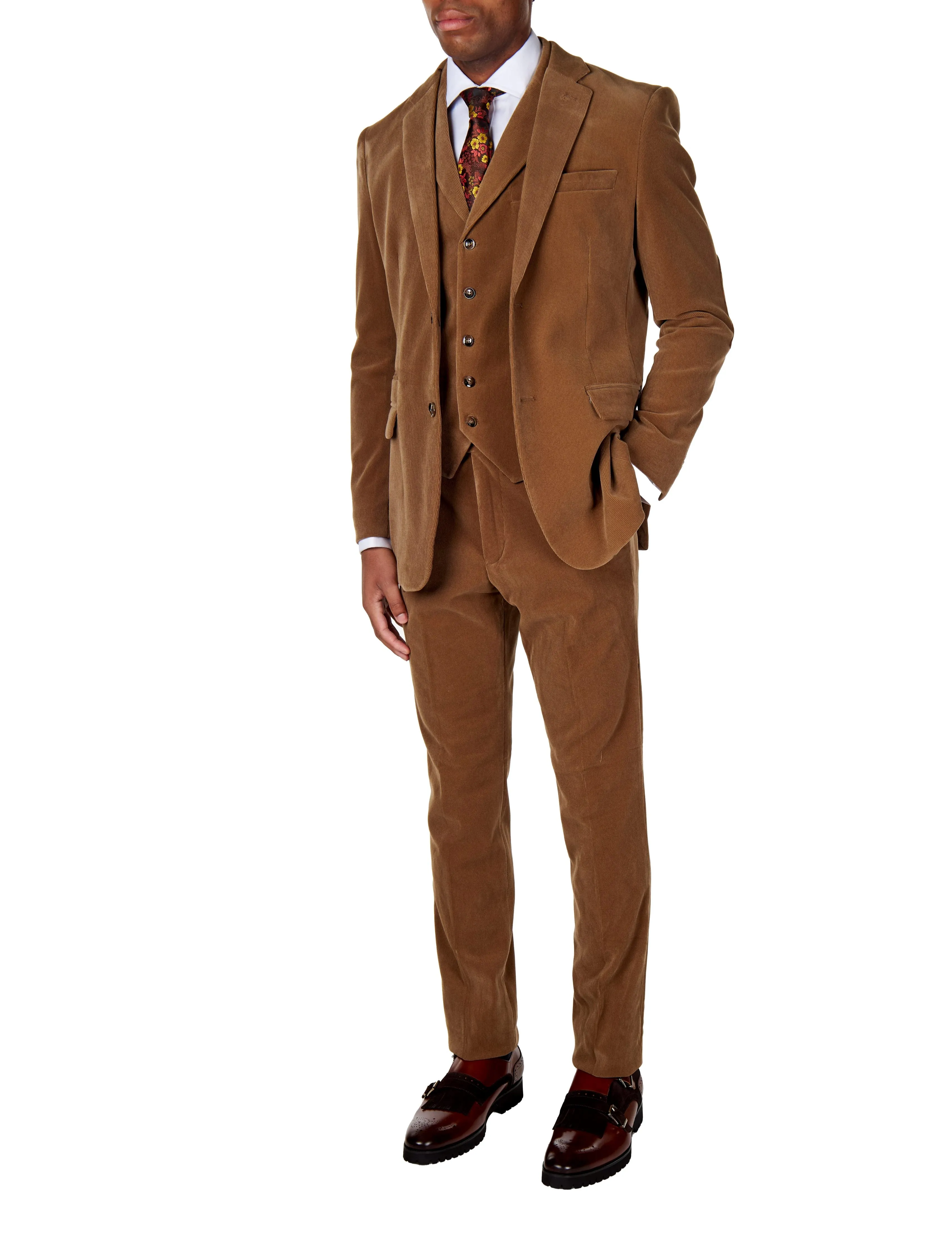 CORDUORY TAILORED FIT SUIT IN TAN