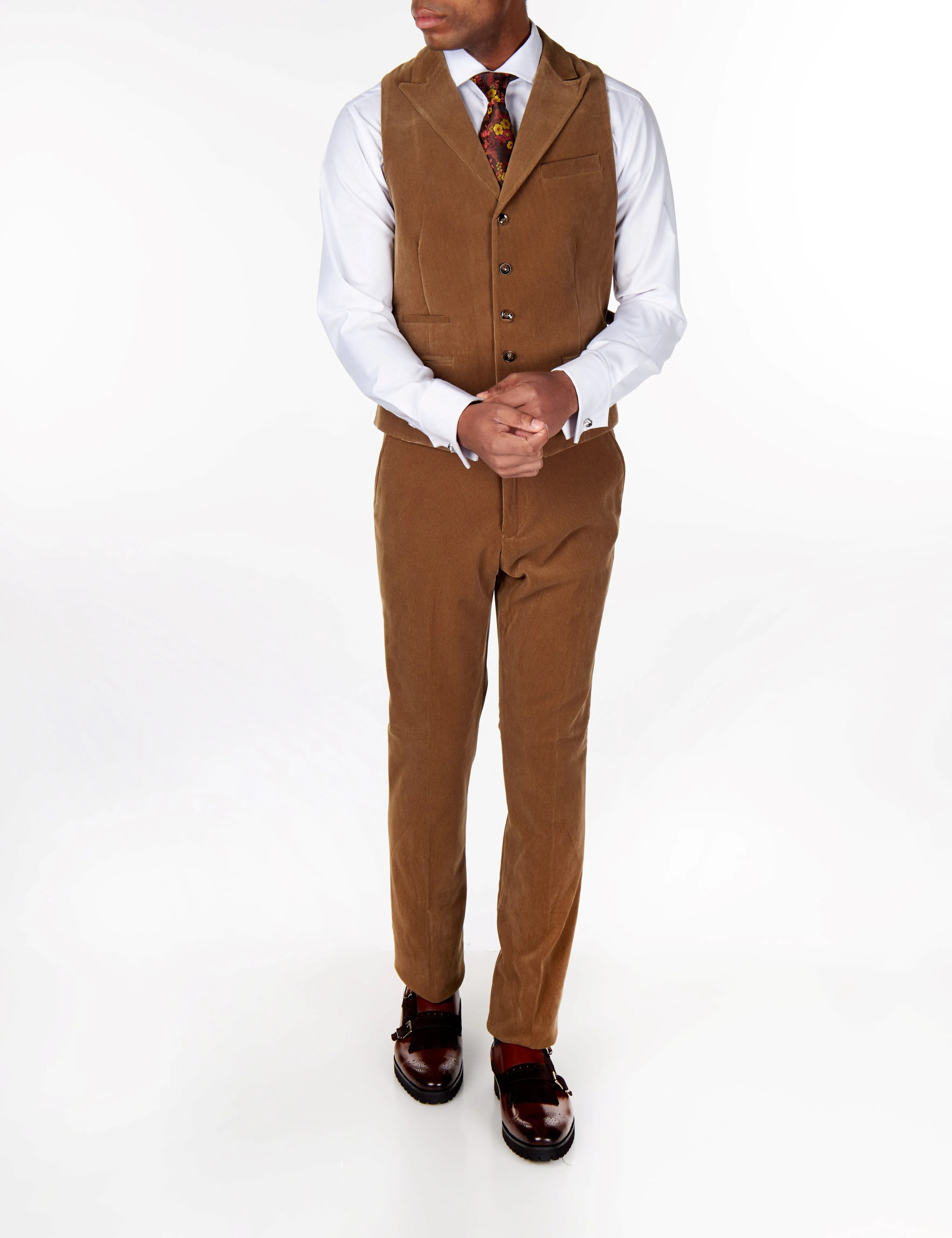 CORDUORY TAILORED FIT SUIT IN TAN