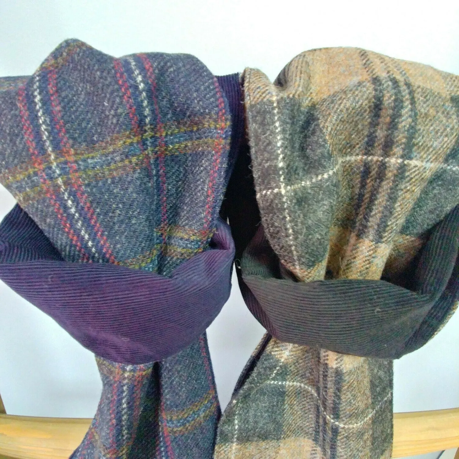 Donegal Tweed Scarf with Corduroy Lining