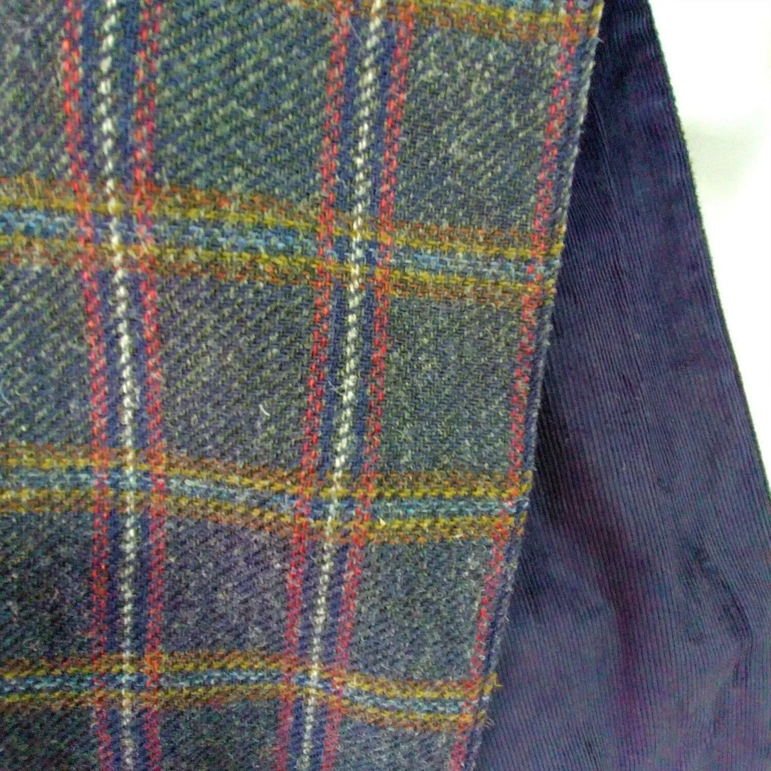 Donegal Tweed Scarf with Corduroy Lining