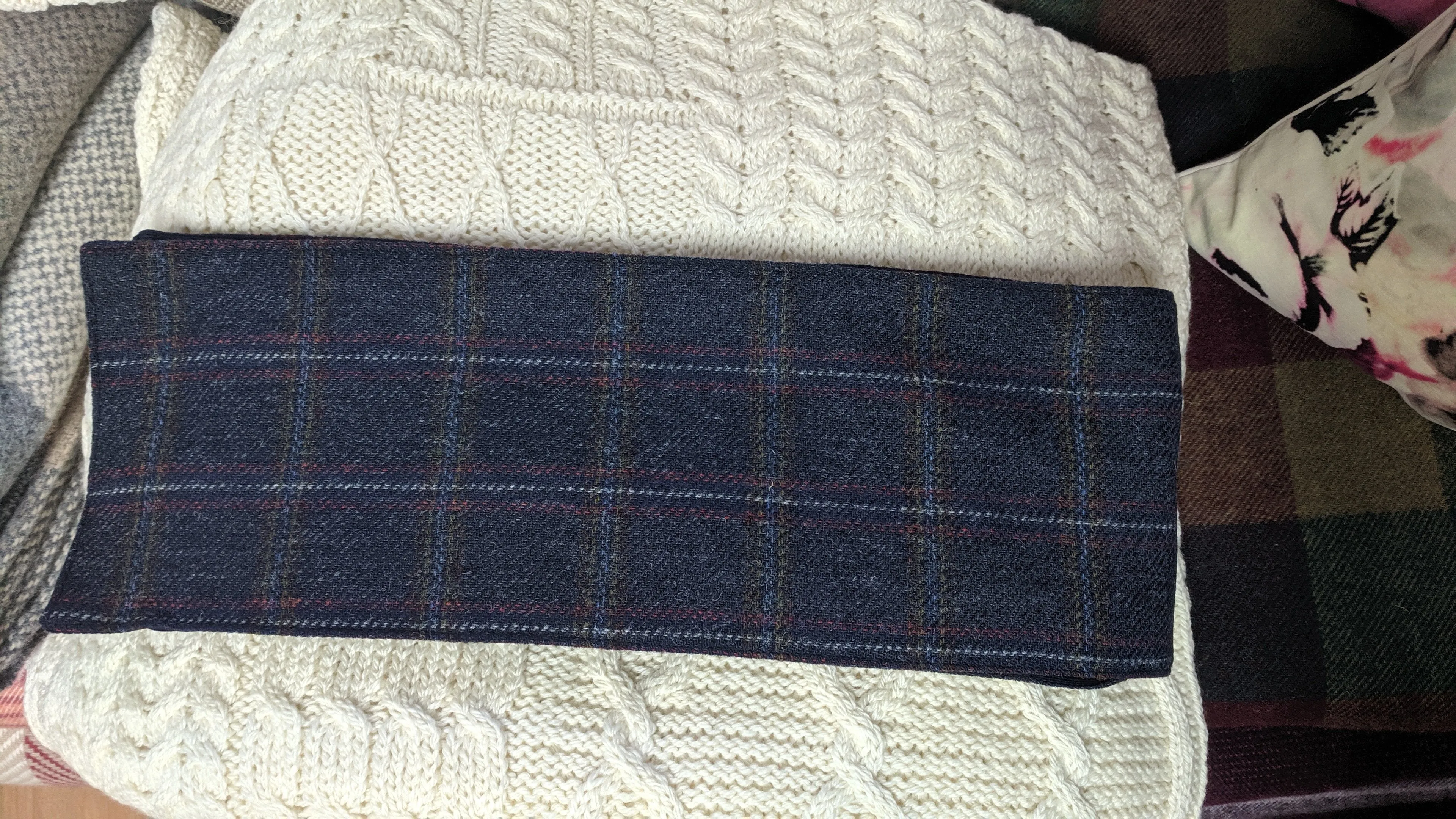 Donegal Tweed Scarf with Corduroy Lining