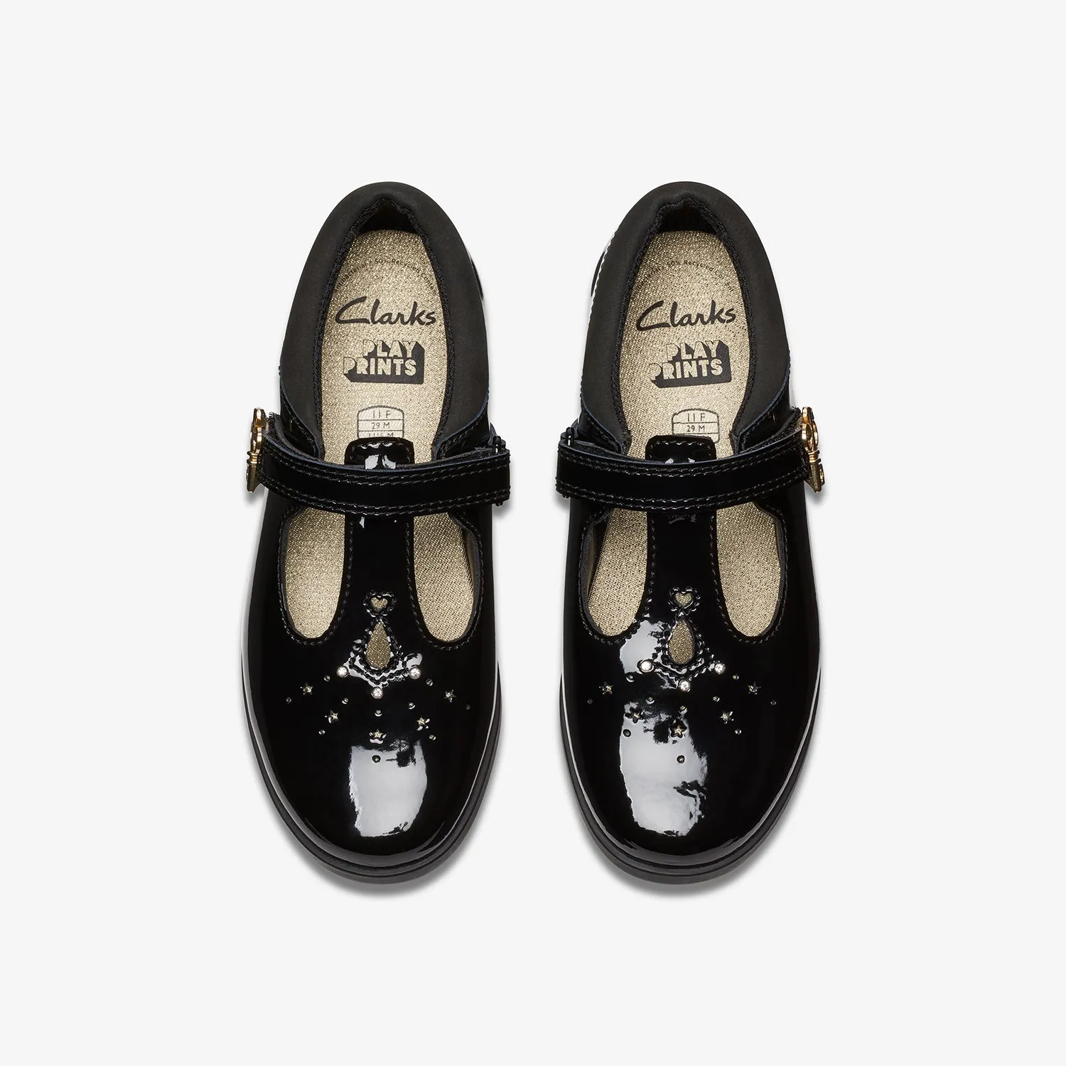 Girls - Lock Shine Kid. Black Patent