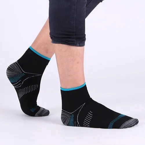 GRW Women Compression Ankle Socks Heel Support Smooth Breathable Cotton Casual