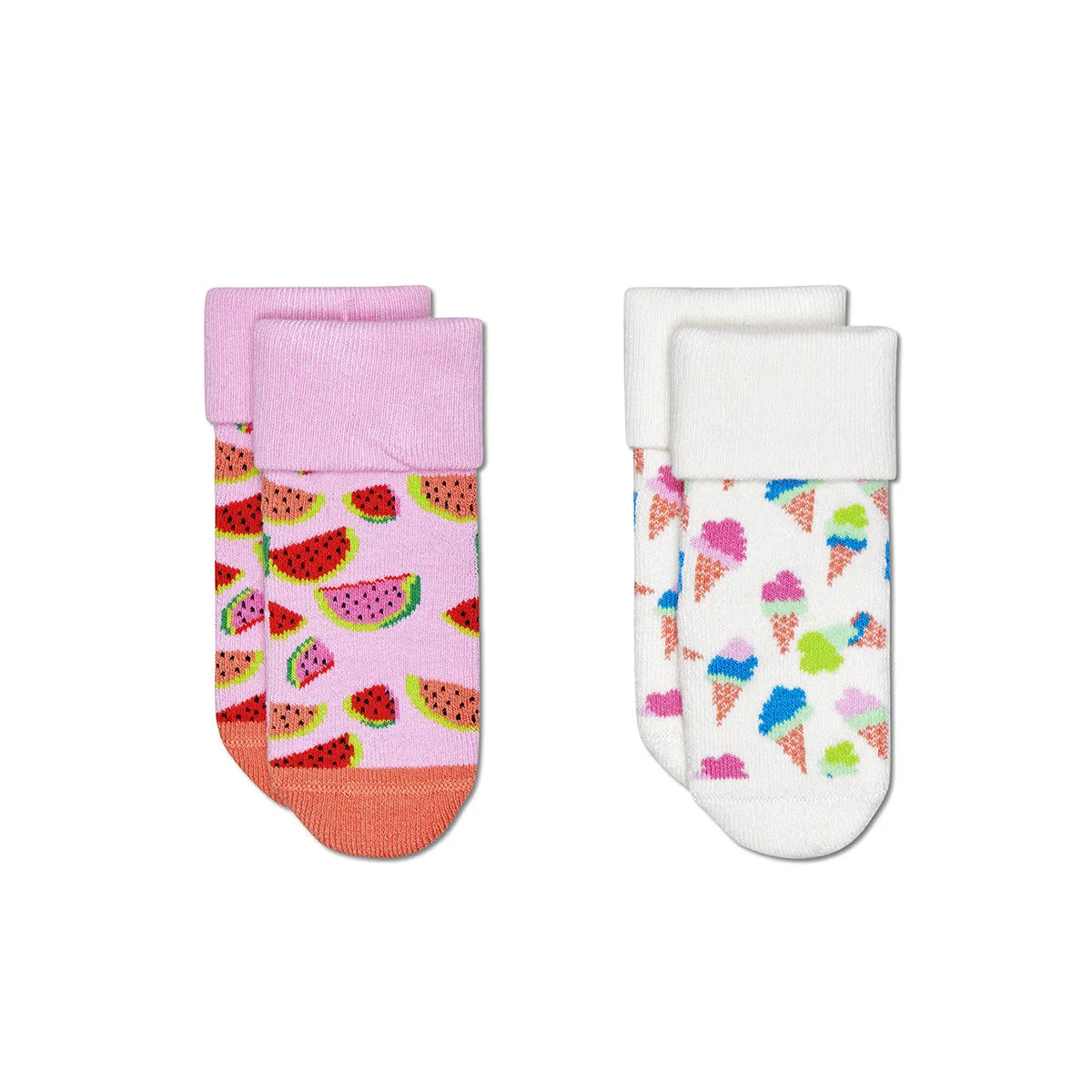 HAPPY SOCKS  Kids Terry Socks Ice Cream (1300) 2-Pack Happy Socks 0-6M