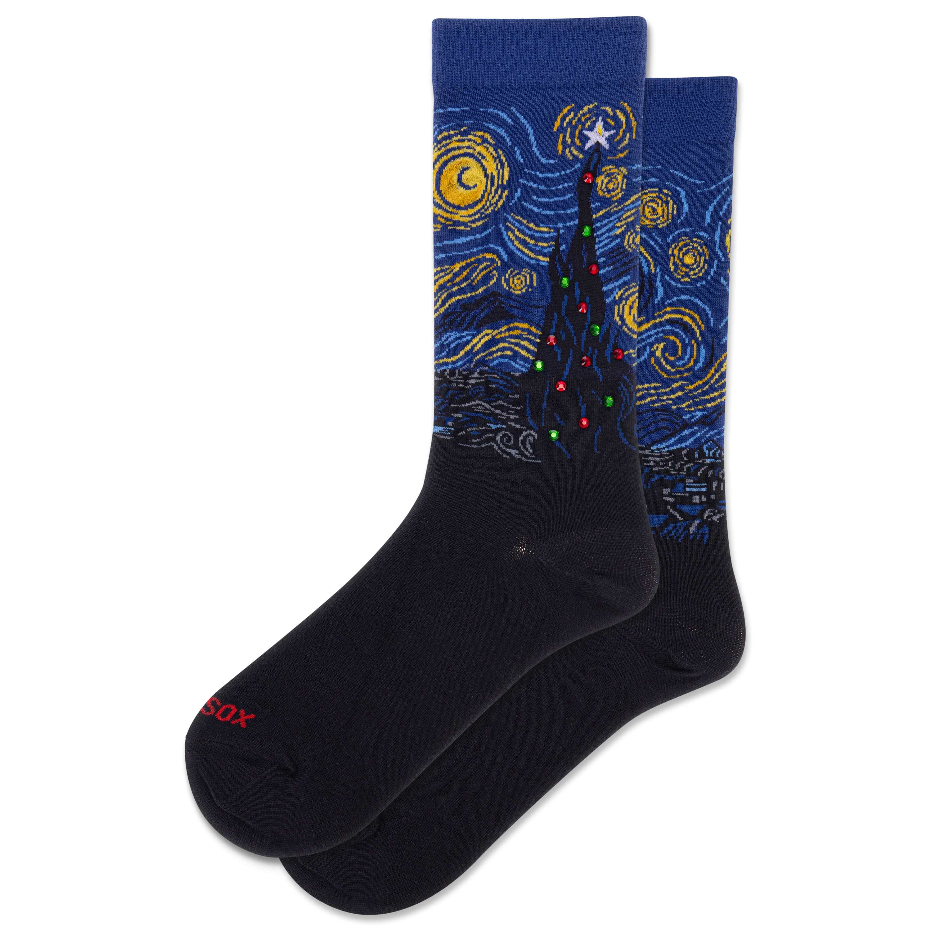 HOTSOX Women's Starry Night Xmas Crew Sock