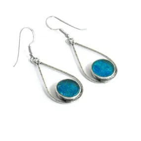 Israeli Roman Glass Hill Of Jerusalem Earrings