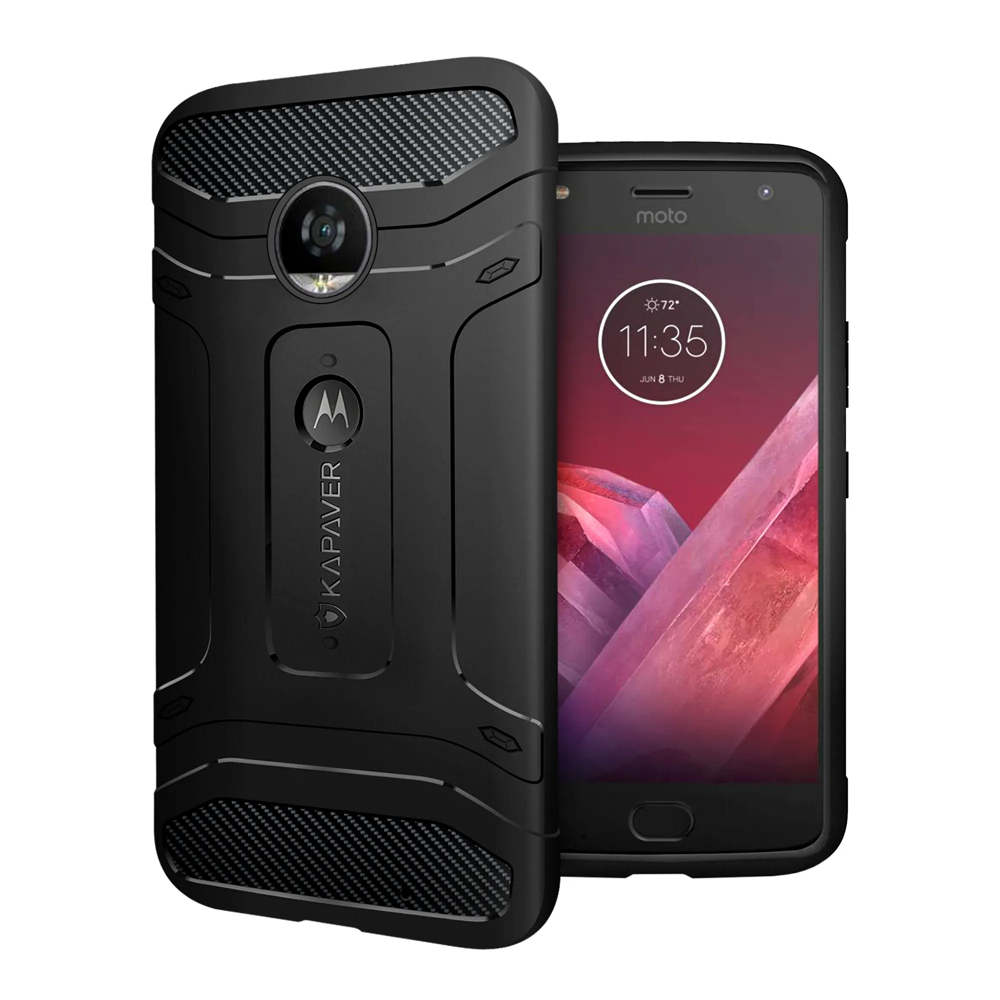 KAPAVER® Rugged Back Cover Case for Moto Z2 Play