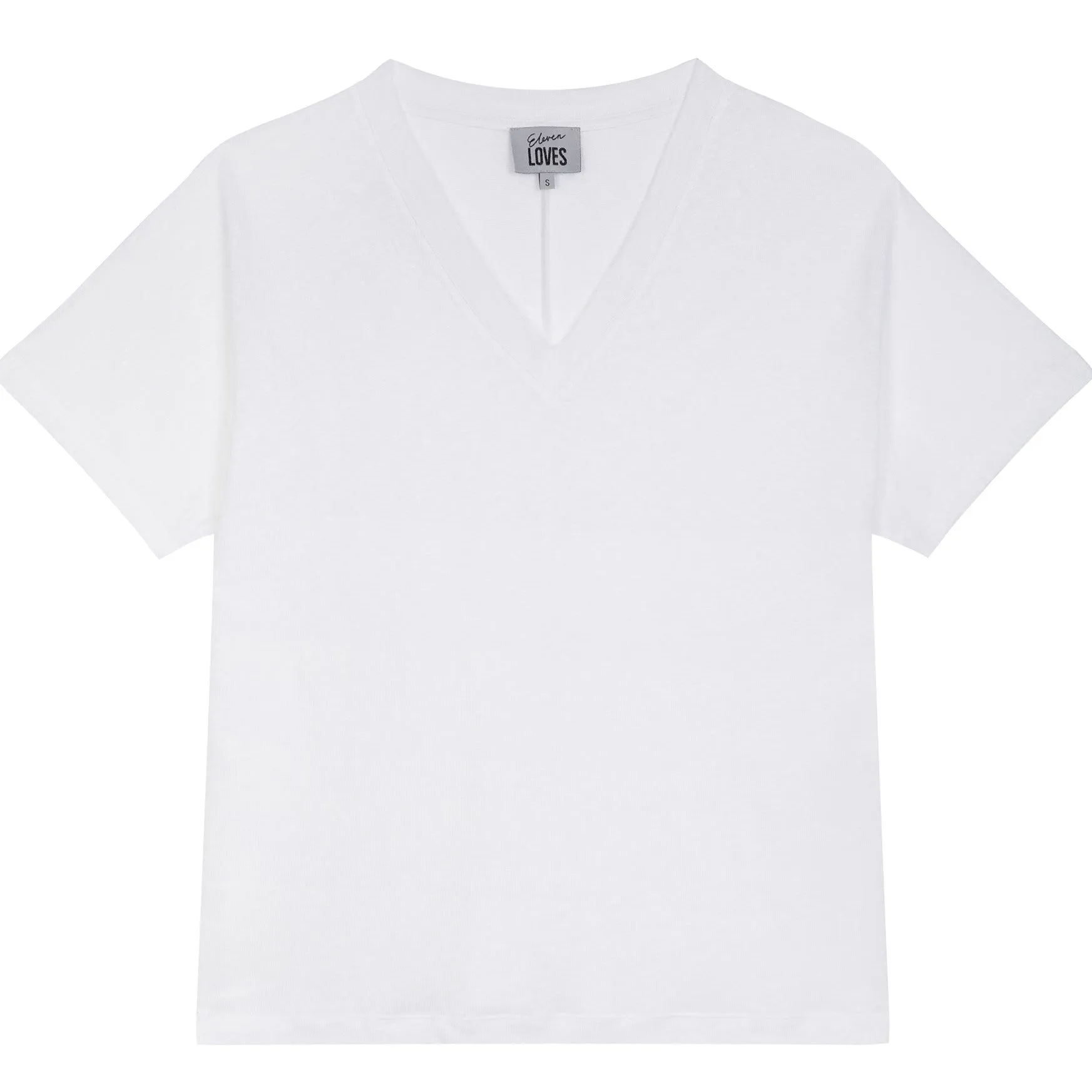 LUCY LINEN V-NECK T-SHIRT (WHITE)