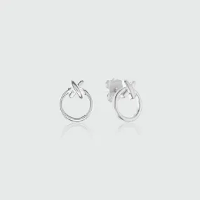 Manacor Friendship Sterling Silver Kiss Stud Earrings