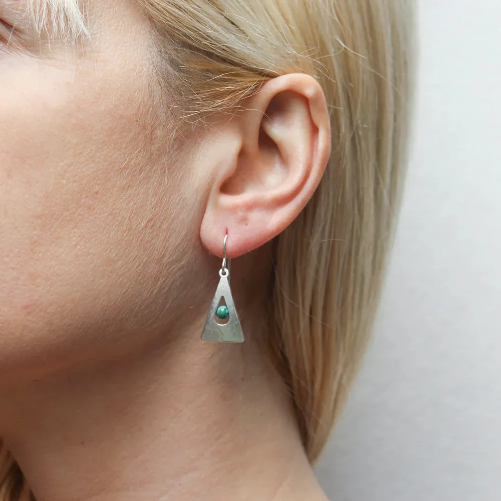 Marjorie Baer Petite Turquoise Open Triangle Earrings