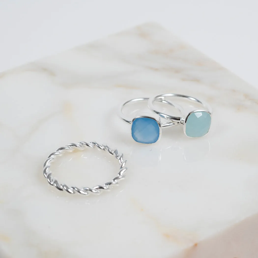 Mondello Aqua Quartz Sterling Silver Ring