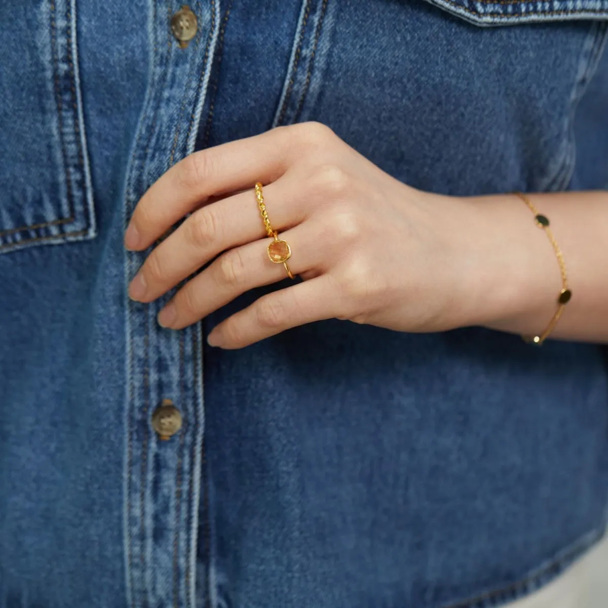 Mondello Citrine Gold Vermeil Ring