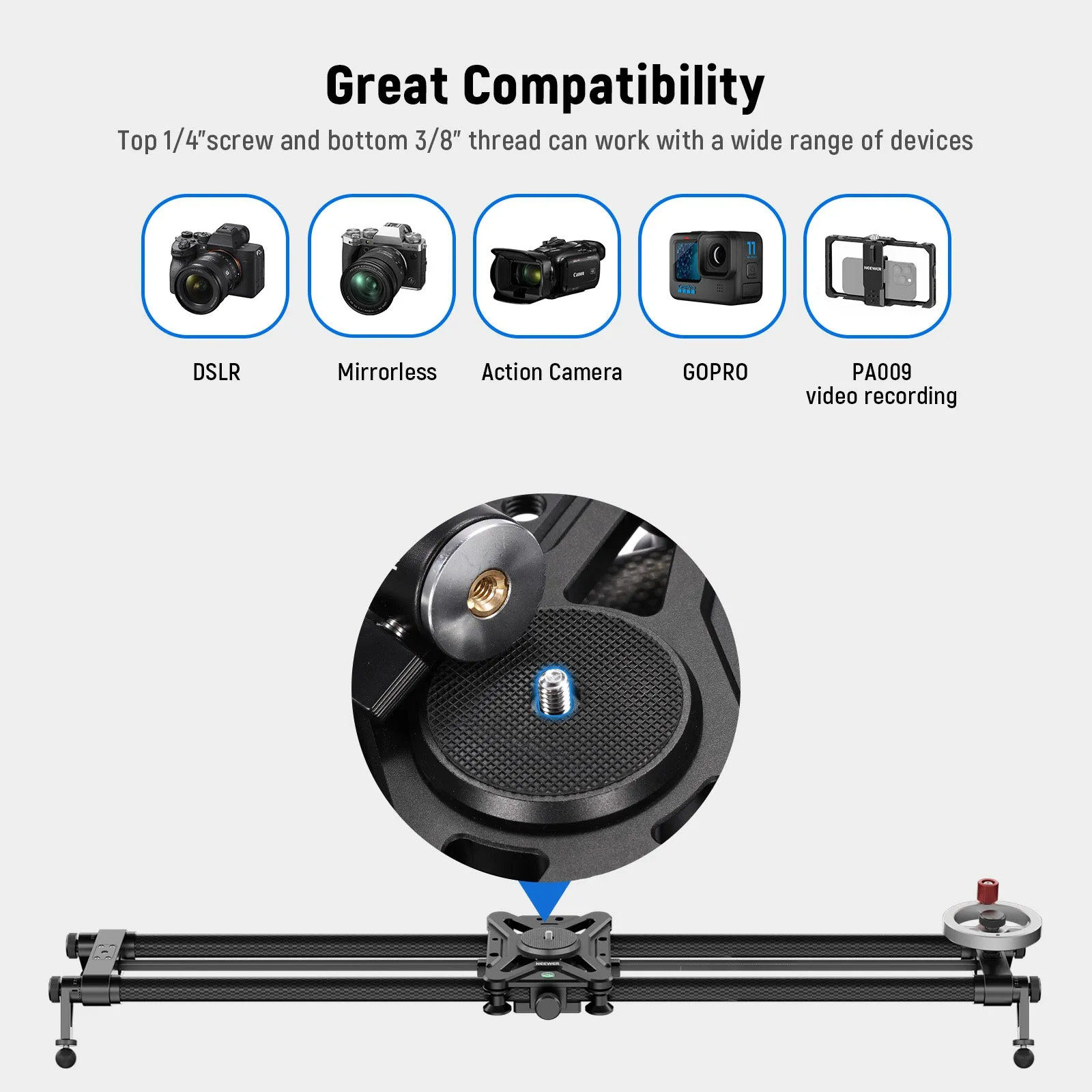 NEEWER CS85CM 31.5in/80cm Camera Slider