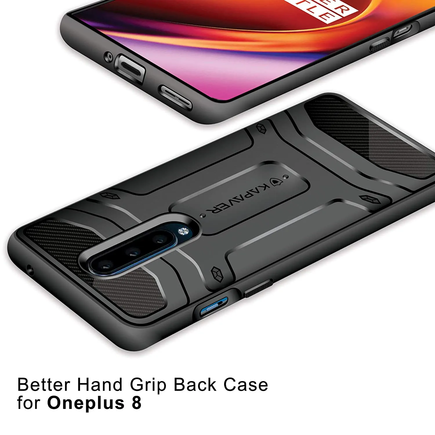 OnePlus 8 Back Cover Case | Rugged - Black