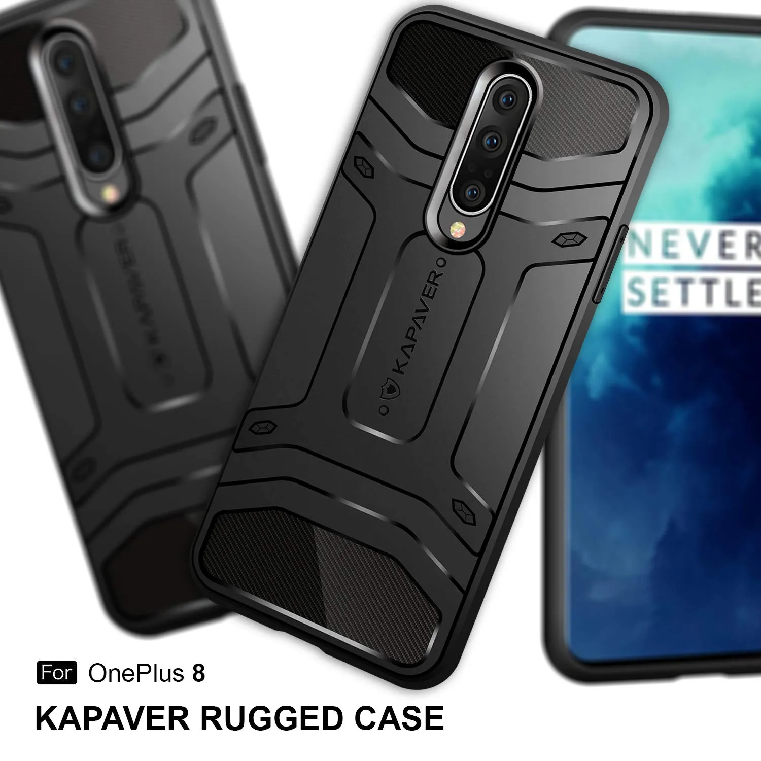 OnePlus 8 Back Cover Case | Rugged - Black