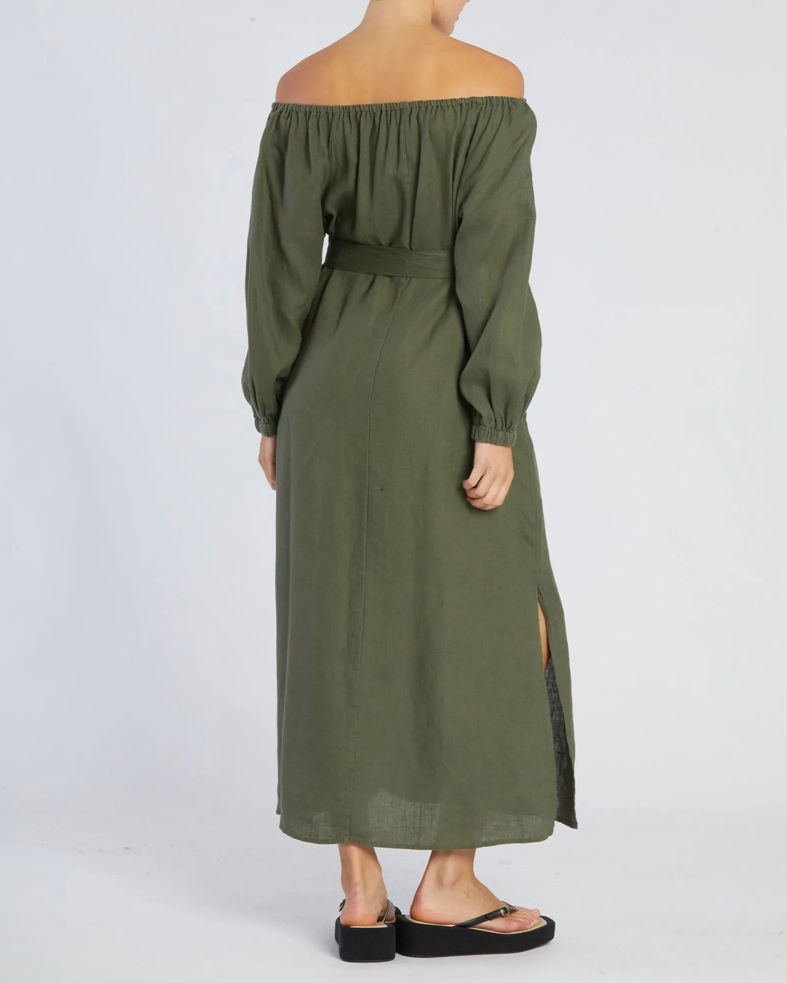 Tala Linen Maxi Dress - Khaki