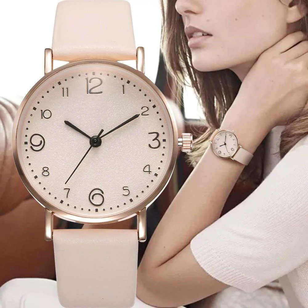 Top Style Fashion Women's Luxury Leather Band Analog Quartz WristWatch Golden Ladies Watch Women Dress Reloj Mujer Black Clock