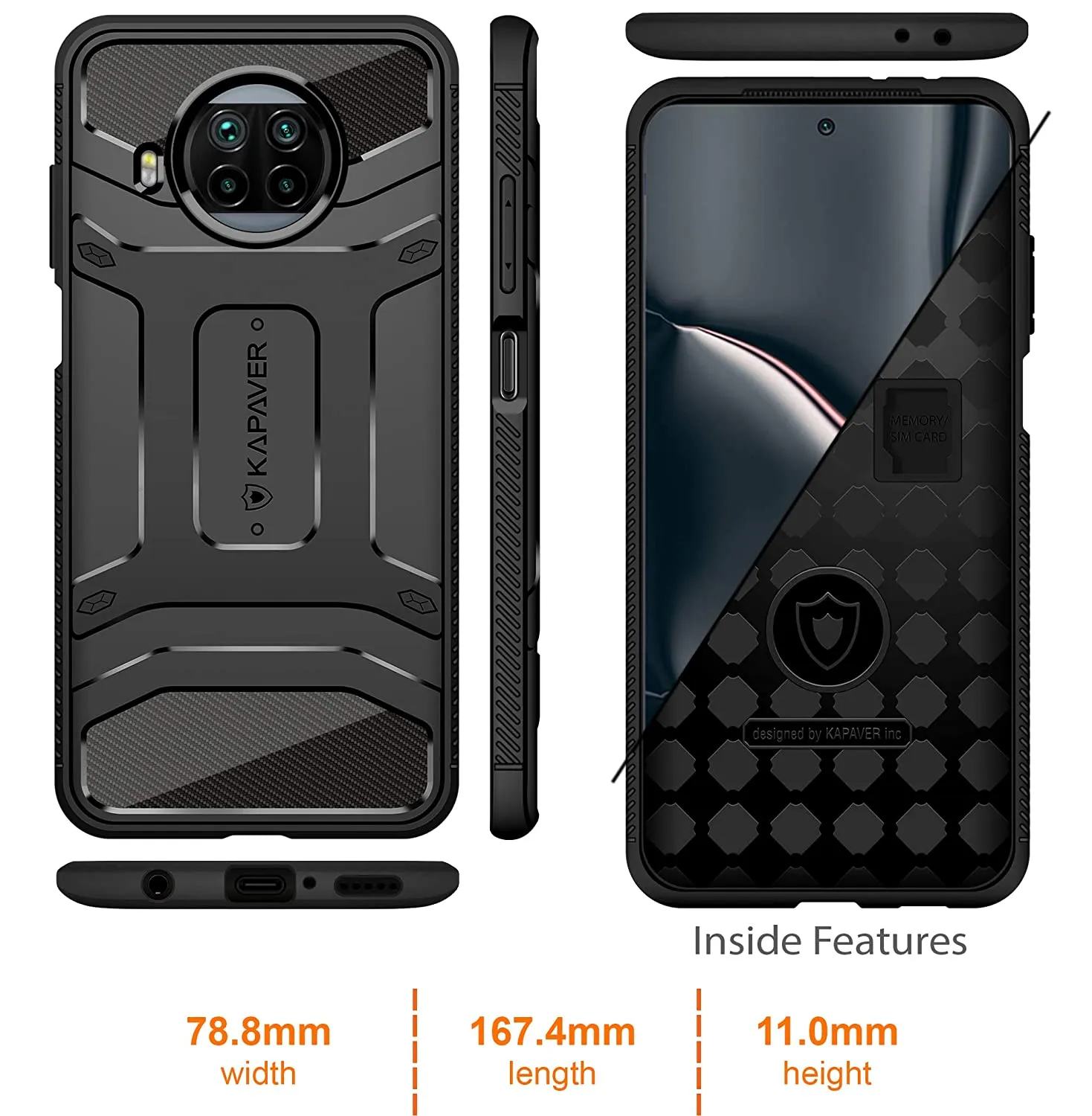 Xiaomi Mi 10i 5G | Mi 10T Lite 5G Back Cover Case Rugged - Black