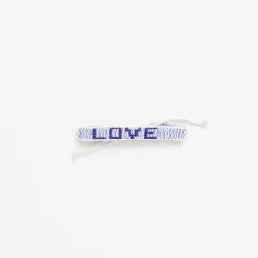 XLarge Woven LOVE Bracelet - Blue Dash/Navy